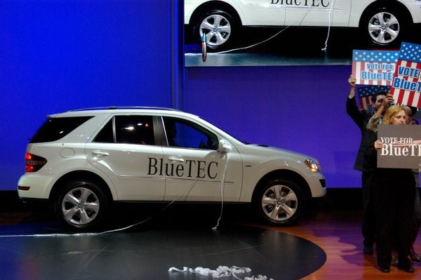 Mercedes is big on diesel. Its BlueTec engines—the first diesel engine in years to meet U.S. clean air standards--will be coming to M line of sport-utility vehicles. And Mercedes claims the M series will get better mileage than gasoline hybrid-powered SUVs. BlueTec is now offered on Mercedes' GL, M, R and E class cars, "and there are more to come," promised Mercedes head of research Thomas Weber. (Already 22 percent of all Mercedes cars are diesels.)