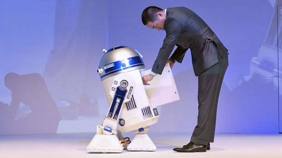 Earlier this year, Chinese home appliances company Haier unveiled a life-size, remote-control R2-D2. The robot also doubles as a fridge. With this week's release of <em><a href="https://www.popsci.com/star-wars-fanboy-review-best-one-after-empire-strikes-back/">Star Wars: The Force Awakens</a>,</em> the company announced that its roving fridge will be showcased at the Consumer Electronics Show in Las Vegas next month. "The fridge is a faithful replica in terms of sound and movement," <a href="http://www.techradar.com/us/news/world-of-tech/the-r2-d2-fridge-is-finally-rolling-out-in-the-west-1311439/">according</a> to Haier. The droid/fridge is large enough to hold six beer cans, and has a high-definition laser projector built into it. Sounds (literally) super cool, but here's the catch: Haier <a href="http://mashable.com/2015/12/17/r2-d2-refrigerator-9000-price/#It493w73xgqx/">says</a> its R2-D2 will cost a steep $9,000.