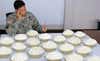 When you're literally feeding an army, it's not a good idea to leave food-borne illnesses up to chance. And that's why researchers in the Army's Edgewood Chemical Biological Center are testing a new way to detect bacteria or toxins, using quick-processing mass spectrometry. To assess the device's accuracy, researchers infected 75 of 150 mounds of mashed potatoes with salmonella and checked them with the device. The tests went well, so they're moving on to different food contaminants--and, mercifully, different foods.