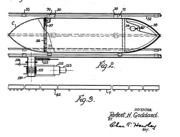 Robert Goddard proposed the vacuum train as a freshman at Worcester Polytechnic Institute in 1904. As he wrote later, “The possibilities of this method of travel are startling...a running time from Boston to New York of ten minutes is perfectly possible.”