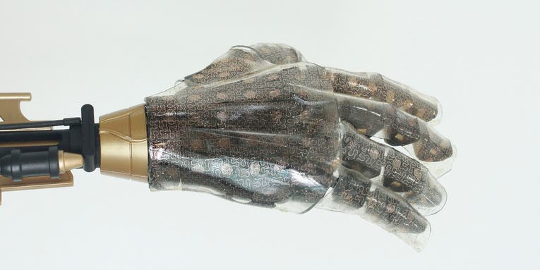 Stretchy Artificial Skin Lets Prosthetic Hand Sense Heat, Humidity, and Pressure