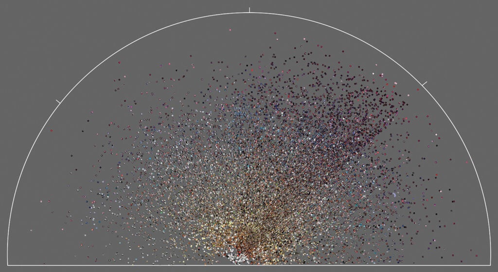 Instagram photos plotted over 24 hours during hurricane Sandy's landfall