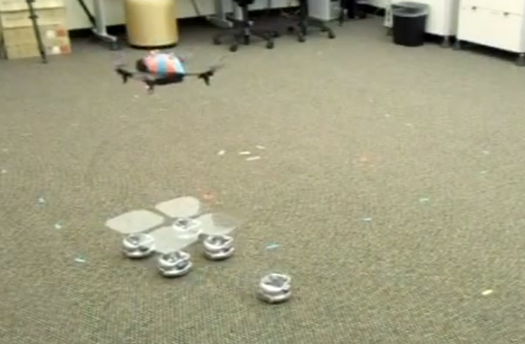 Video: Ground-Based ‘Bots Swarm to Assemble a Landing Pad for Their Quadcopter Friend