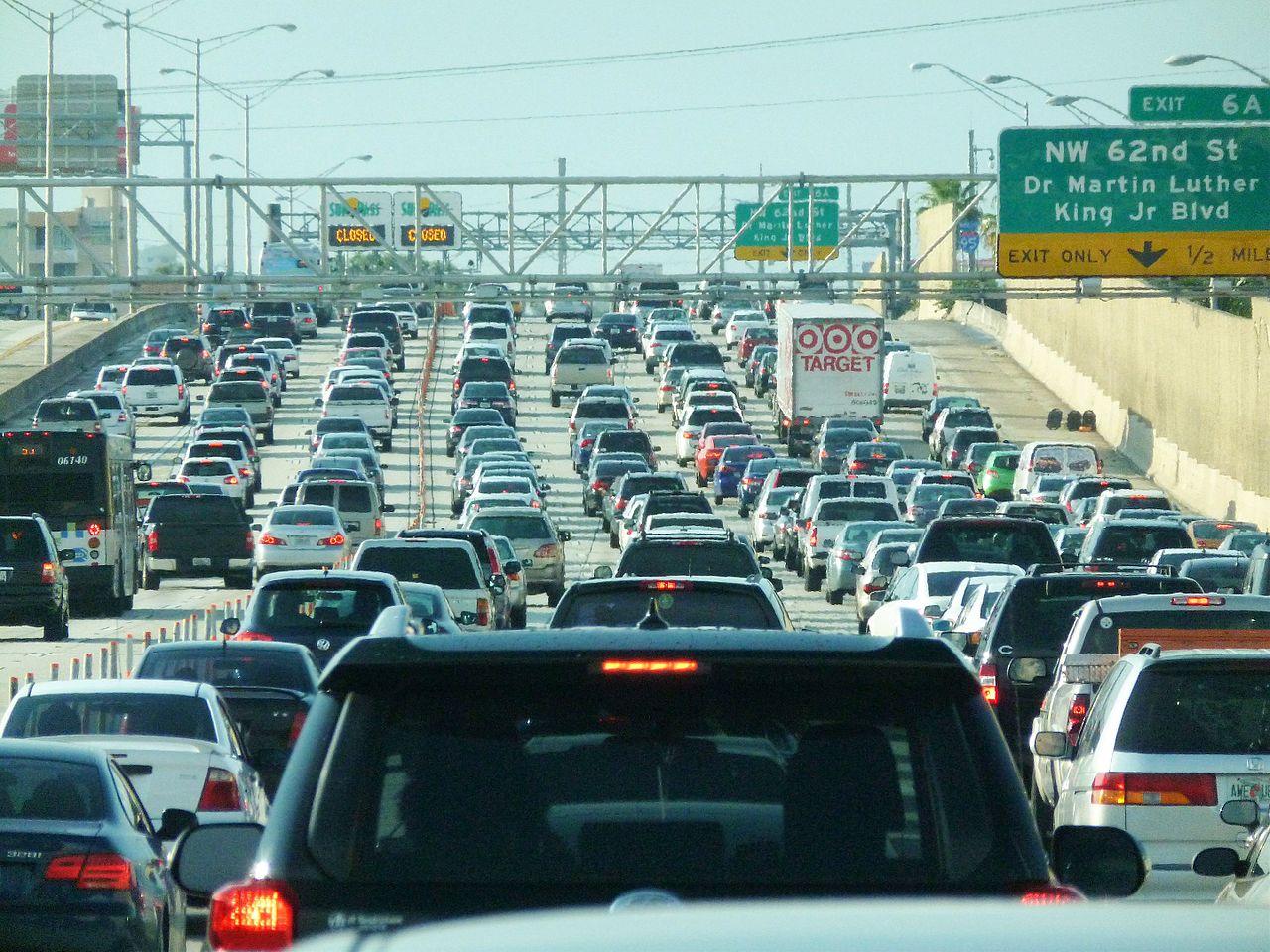 Interstate 95 Traffic Jam In Miami