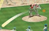 The pitcher delivers a 94mph four-seam fastball that breaks seven inches to the inside of the plate.