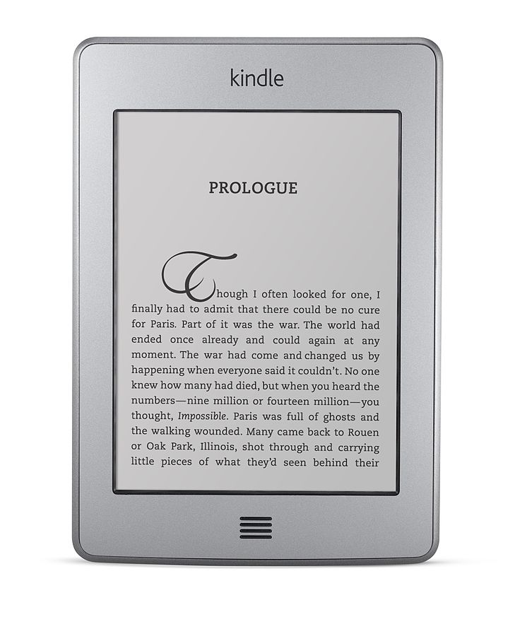 Gray Amazon Kindle Touch Interface & Device from 2011