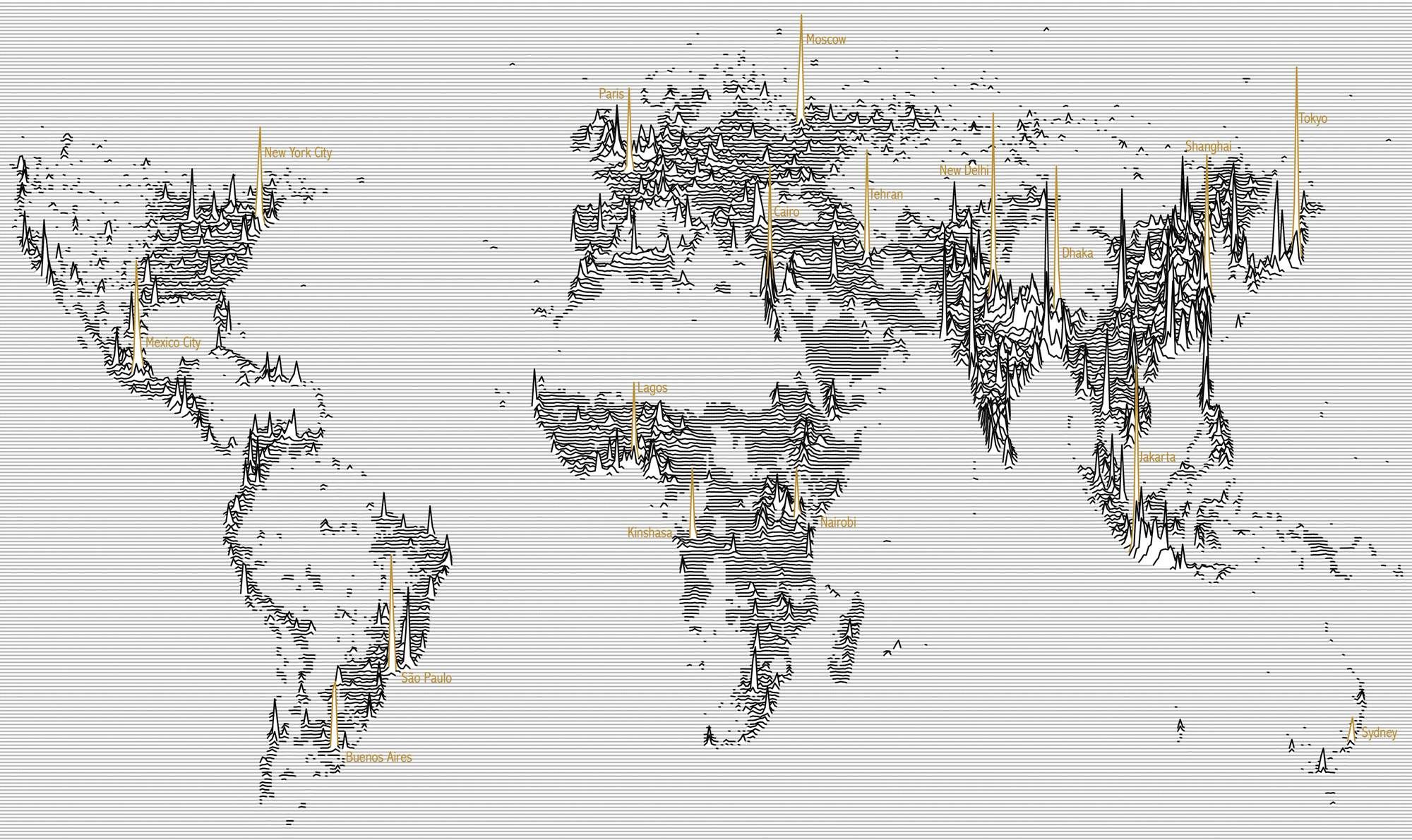 World Population Mapped As Peaks And Valleys | Popular Science