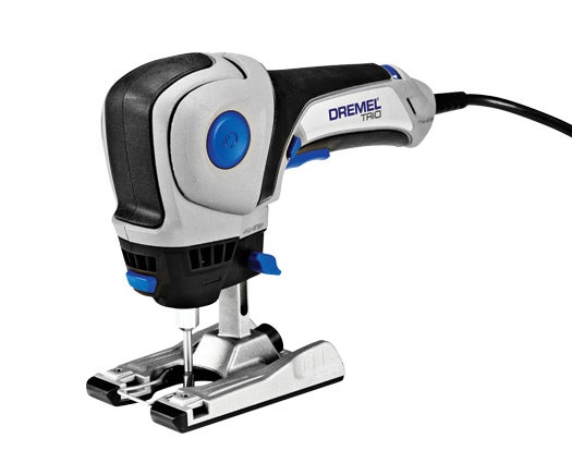 This power tool slices through material like a jigsaw does, but it can pivot around turns without your having to reposition it—or your grip. Instead of a straight blade, the lightweight handheld router cuts with a round pin that spins at up to 20,000 rpm. <strong>$100</strong>; <a href="http://dremel.com">dremel.com</a>