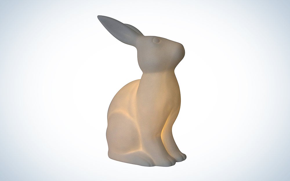 Simple Designs White Porcelain Bunny Shaped Table Lamp
