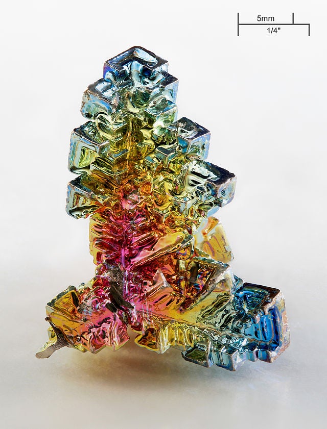Jesus Diaz over at <a href="http://sploid.gizmodo.com/a-rock-so-fantastically-beautiful-that-its-hard-to-beli-1628537184/+caseychan/">Gizmodo</a> points out the astonishing beauty of this crystal of bismuth, photographed with stacked focus, which readers of the <a href="http://en.wikipedia.org/wiki/Bismuth/">Bismuth page</a> on Wikipedia have long admired. You can <a href="https://www.popsci.com/diy/article/2012-07/gray-matter-extracting-bismuth-pepto-bismol-tablets/">extract bismuth from Pepto-Bismol yourself</a>.