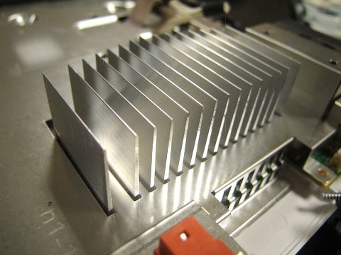 The fins of the metal heatsink. It may not be the most powerful chipset, but it still needs to stay cool
