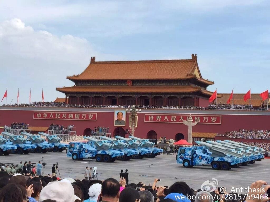 China Victory Parade antiship missiles