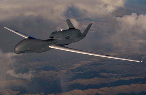 RQ-4A Global Hawk unmanned aircraft in flight