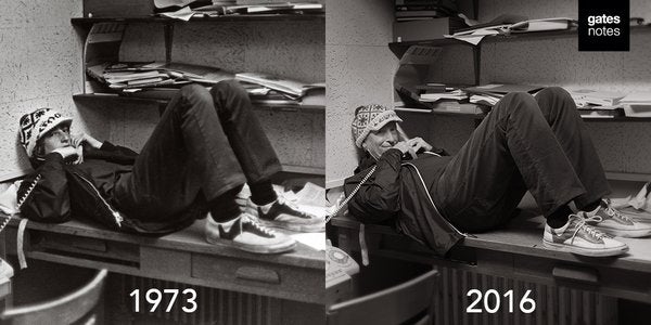 Bill Gates re-creates 1973 high school yearbook photo