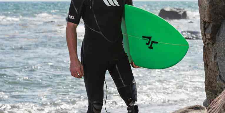 This shark-attack survivor created a new prosthetic to get back to surfing