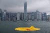 They say the brightest flame burns the quickest. The world's largest rubber ducky enjoyed just a few weeks on display in Hong Kong's Victoria Harbor before mysteriously deflating overnight. More super-sad pictures <a href="http://www.designboom.com/art/florentijn-hofmans-giant-rubber-duck-the-aftermath/">here</a>.