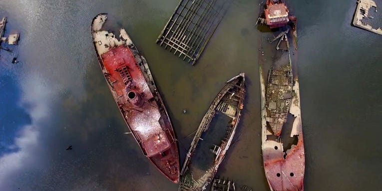 Drone Beautifully Films Staten Island Ship Graveyard