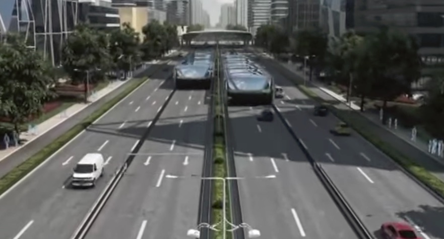 China Will Test A ‘Straddle Bus’ That Drives Over Cars
