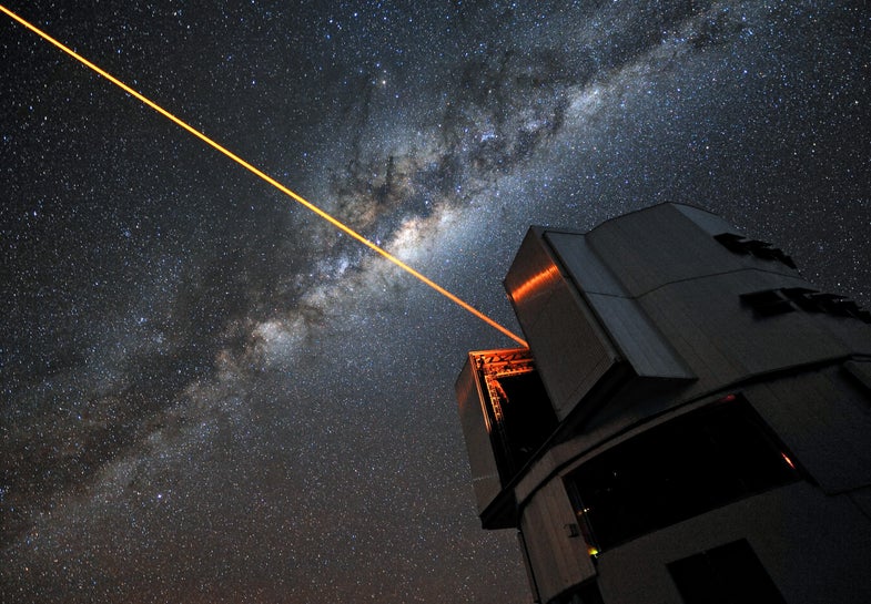 laser pointed at the stars