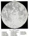 During the late 19th century, we ran "Astronomy with an Opera-Glass," a regular feature where writers discussed how laymen could study the cosmos using basic theater binoculars. The map pictured left identifies key areas of the moon using translations of their Latin names. The lunar maria, or dried, basaltic lava-filled lunar plains, were called seas by ancient astronomers who mistook the darkened areas for water. But what of the moon's condition and topography? There was only so much you could figure out via telescope. By this point, telescopes had shown us that the moon was "a mere planetary skeleton" devoid of liquid water, vegetation, and sentient life. From Earth, the whole thing looked pretty lifeless, but there was no reason to believe that the moon completely lacked an atmosphere or soil capable of sustaining life. At any rate, the rugged mountain ranges and vast craters were alien enough to capture our fancy. "If we could visit those ancient sea-bottoms, or explore those glittering mountains," we wrote, "We might, perchance, find there some remains or mementoes of a race that flourished, and perhaps was all gathered again to its fathers, before man appeared upon the earth." Read the full story in "Astronomy with an Opera-Glass: The Moon and the Sun"
