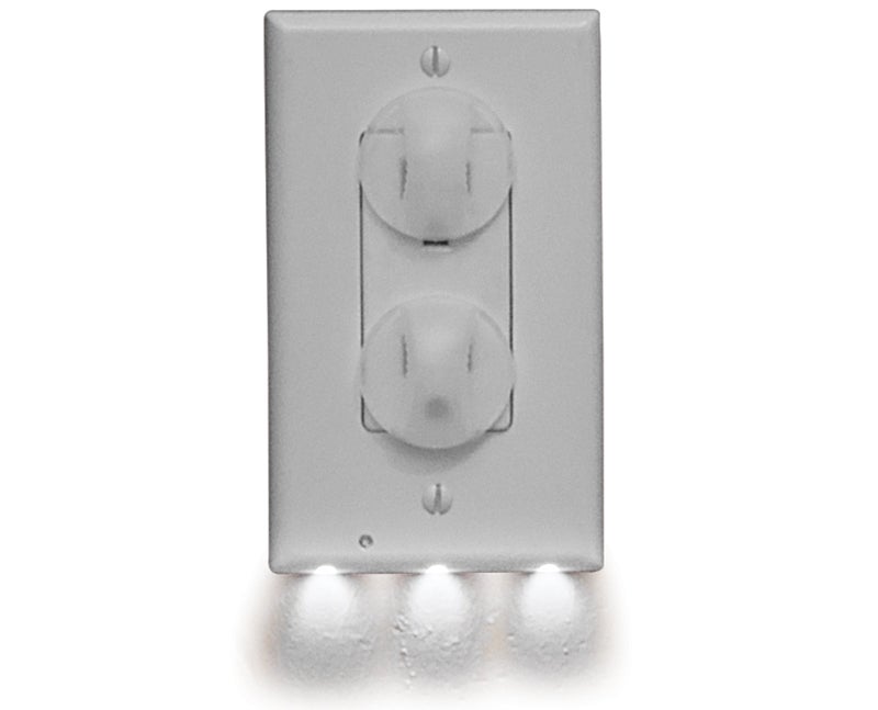 Traditional nightlights can hog one or more outlets, so SnapPower embedded three LEDs into the Guidelight's faceplate. The clever design keeps both outlets free. <a href="http://www.snappower.com/">$20</a>
