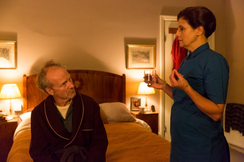 William Hurt as George and Rebecca Front as Vera - Humans _ Season 1, Episode - Photo Credit: Colin Hutton/Kudos/AMC/C4