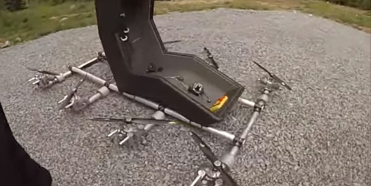Swedish Man Builds Flying Chair With Eight Rotors
