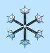 Another way to create artificial snowflakes is in a lab. This one was grown in lab conditions that wouldn't occur in nature, so it's unlikely you'd ever find one of these falling from the sky.