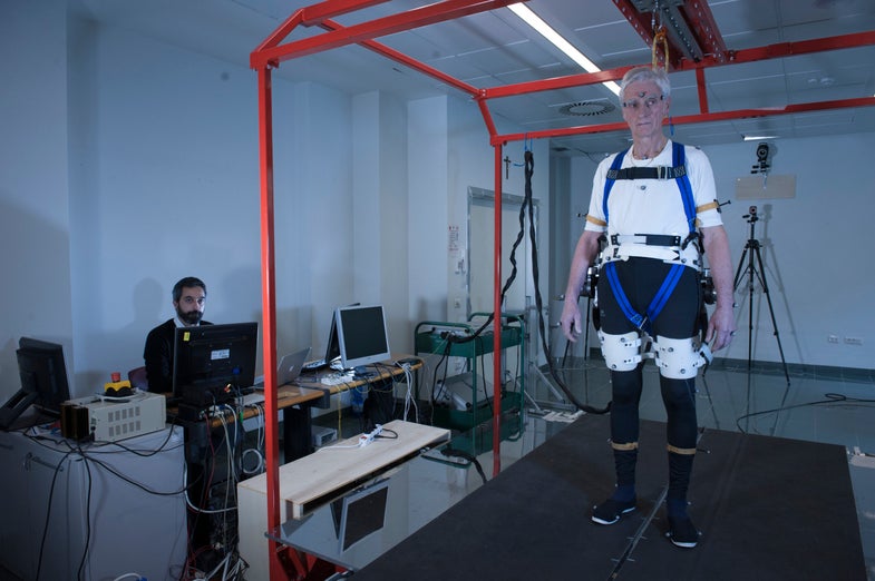 Prototype exoskeleton helps the elderly keep their balance