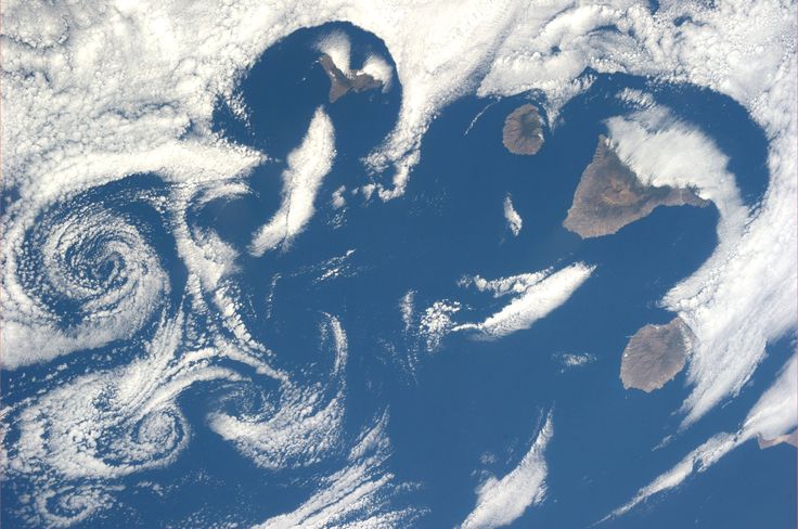 Nyberg calls these cloud patterns "really cool." We agree! The Canary Islands off the coast of Spain may have been a bit overcast on July 6, 2013, but the sunbathers' loss was clearly to our benefit.
