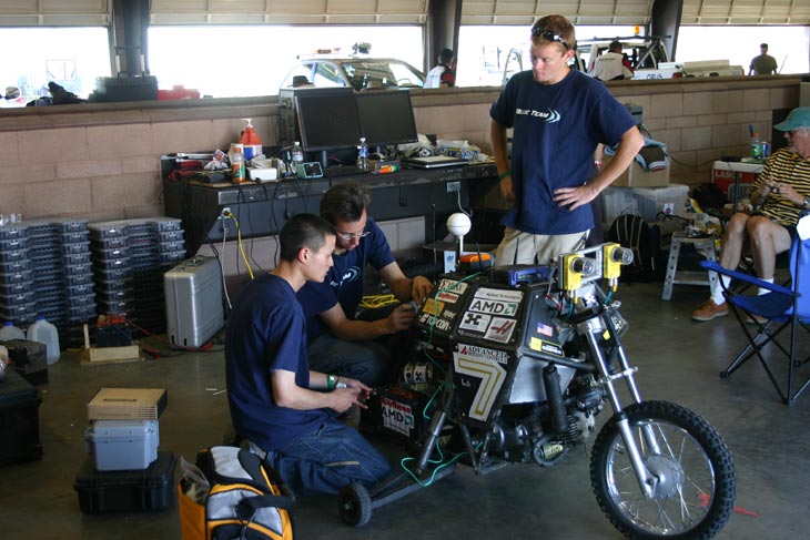 Blue Team preparing the Ghostrider motorbike