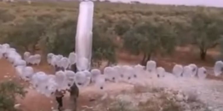 Video Shows Bomb-Carrying Condom Balloons In Syria