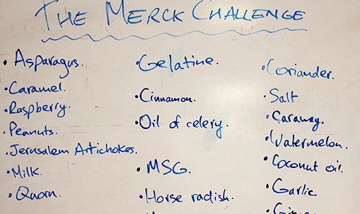 This is just an excerpt of the list of food items found in the Merck Index. To see the whole list, go to <a href="http://brsmblog.com/?p=1988">BRSM's post about the Merck challenge</a>.