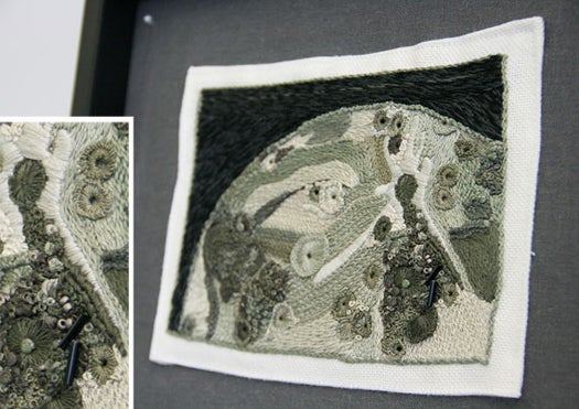 <a href="http://rachelhobson.etsy.com/">Rachel Berry Hobson</a>'s <em>High Texture Hand Embroidery of the Moon</em> won in the 2-Dimensional Original Art category.
