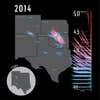 map showing that there were many more earthquakes in 2014 than there were in 2004 in oklahoma