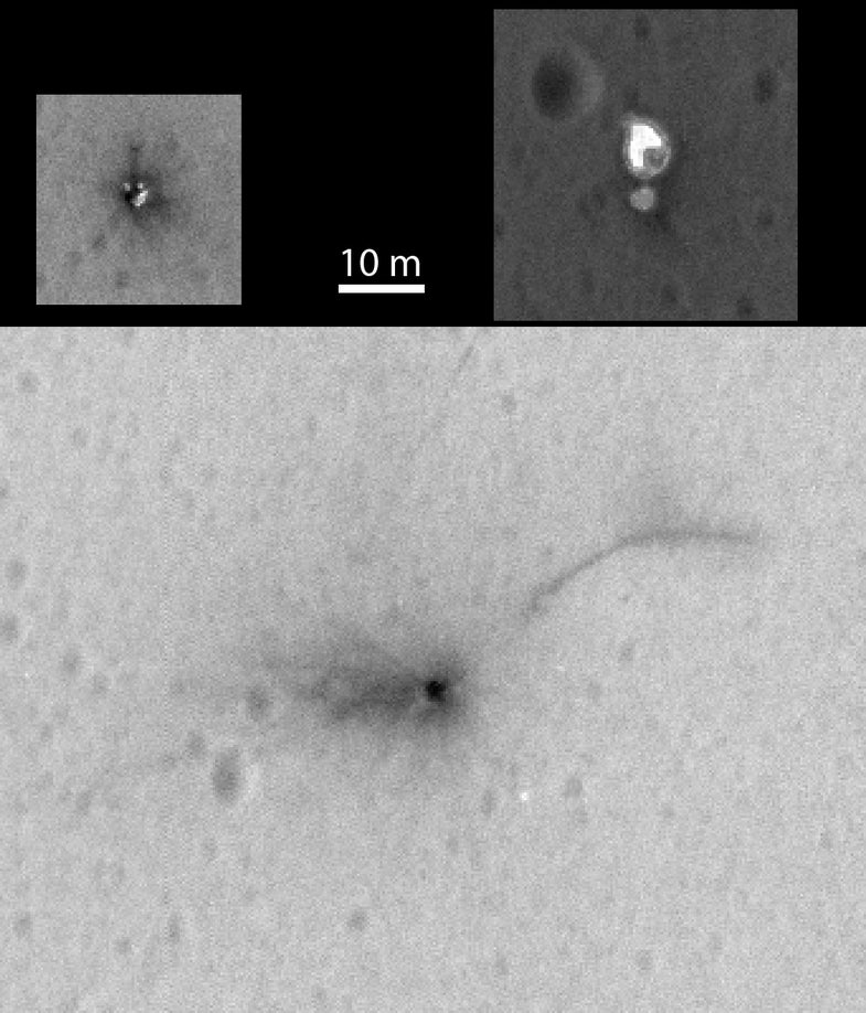 ESA Mars Lander Fragments From HiRISE Camera