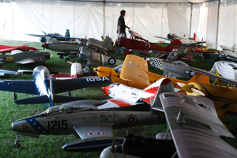 The overnight storage tent is bursting. It's hard not to spend your time staring at the planes and trying to calculate the hours that it took each to be built.
