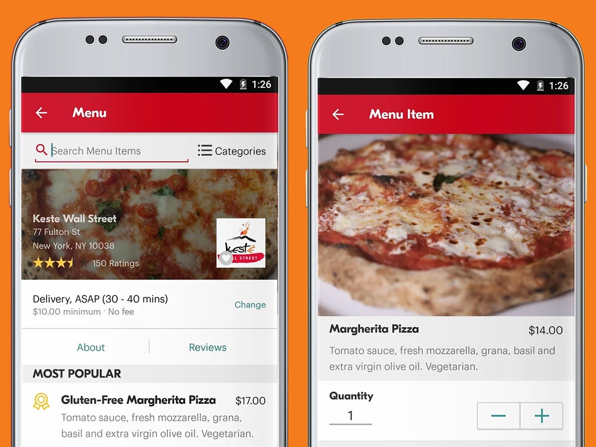 The Seamless app interface on a phone.