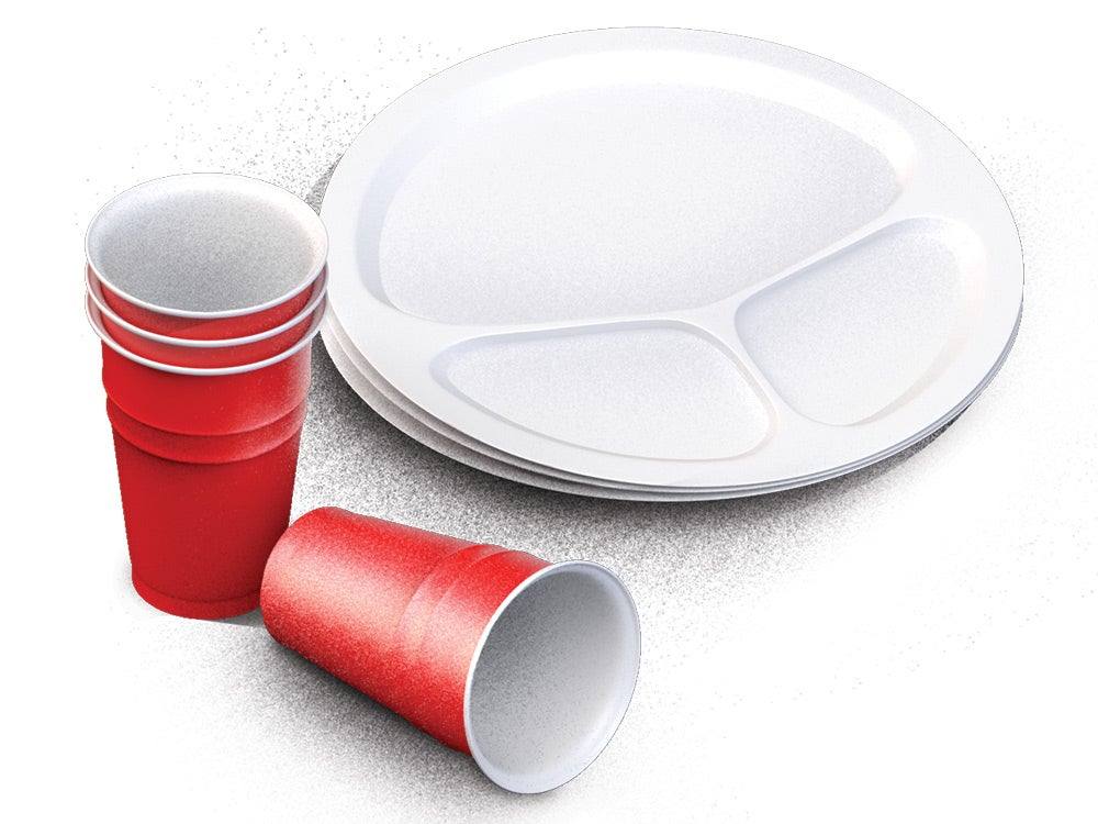 Plastic plates and cups