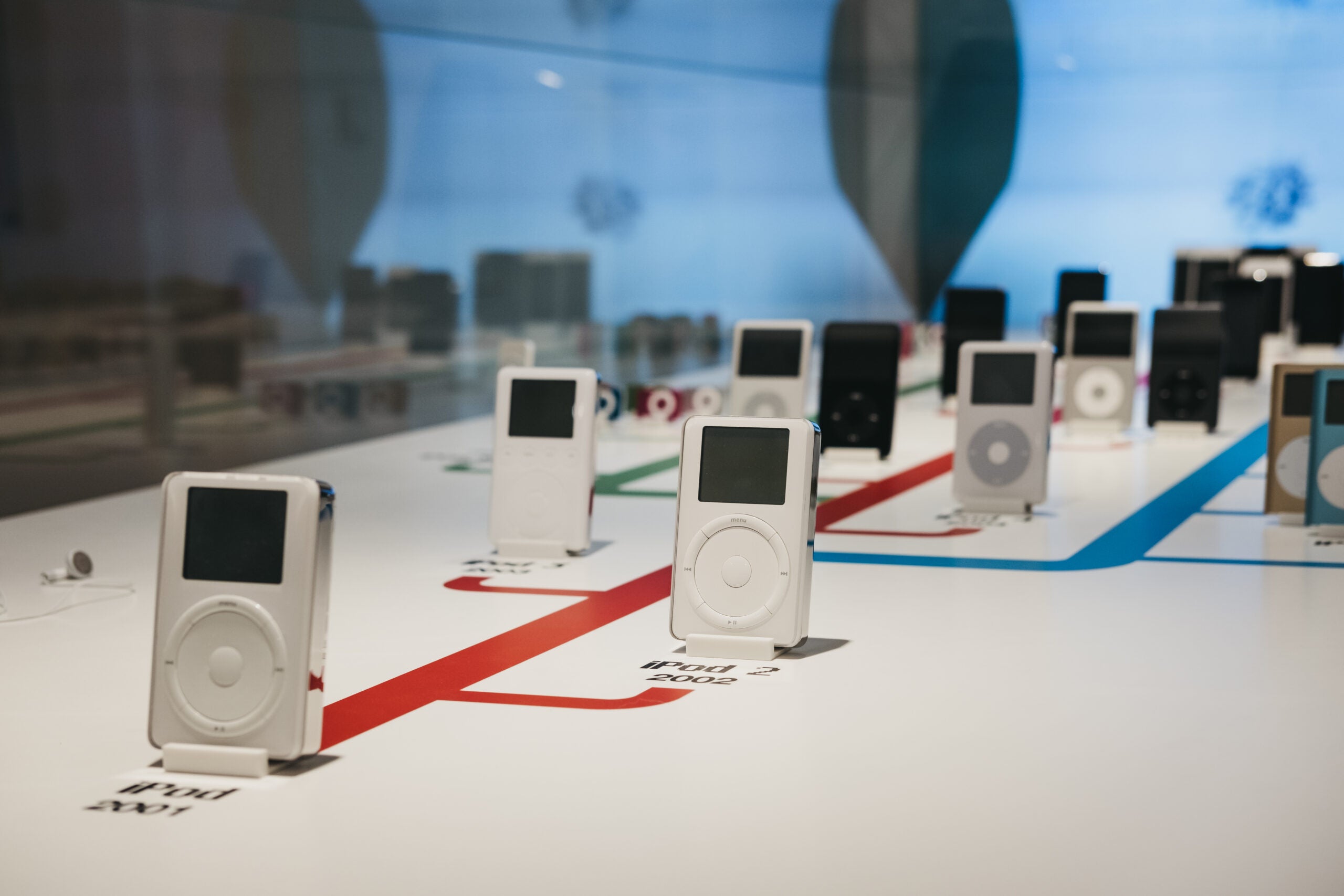 iPods in the Apple Museum.