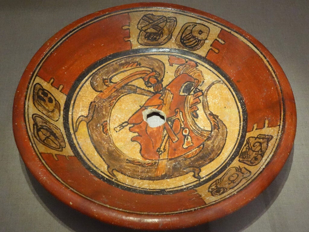Plate with Maize God imagery