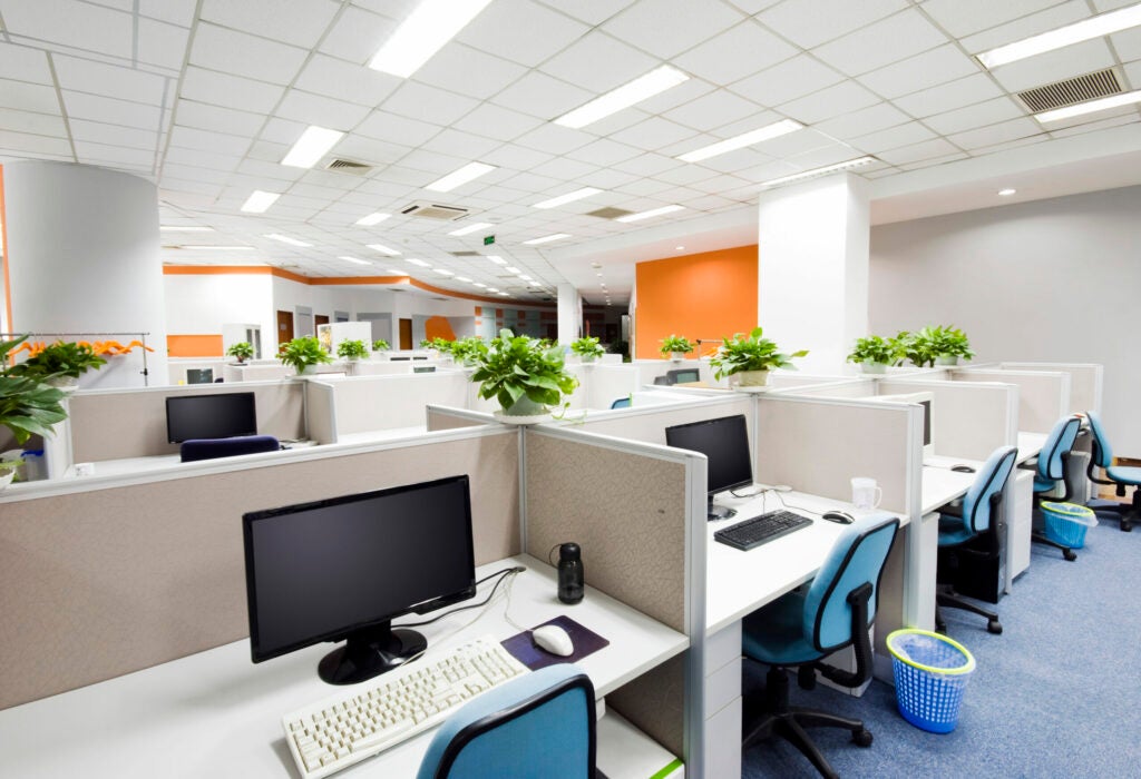 open office with plants