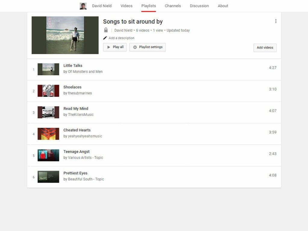 YouTube Music playlists