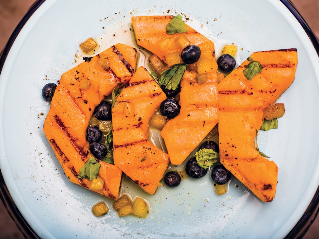 Grilled Cantaloupe with Peach Agrodolce