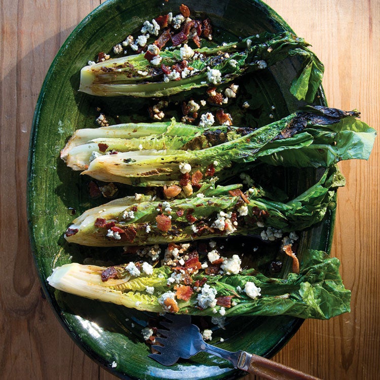 Grilled Romaine with Blue Cheese and Bacon