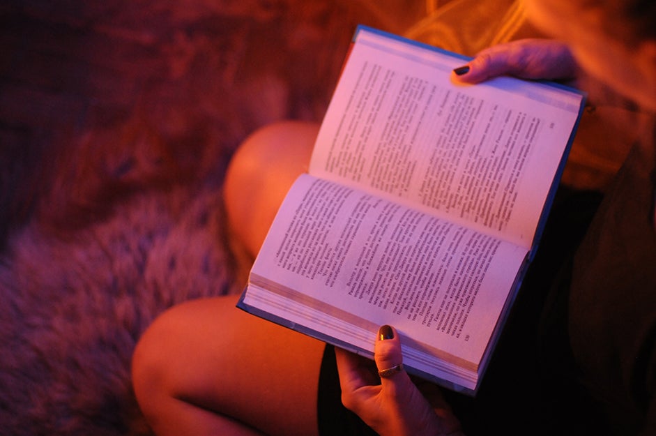 Reading a book in low light