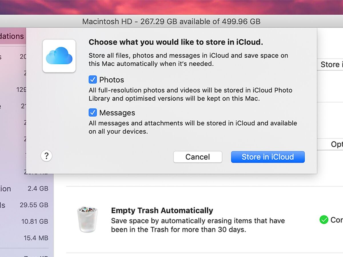 The iCloud interface.