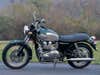 A Triumph Bonneville embodies classic styling with modern refinements including fuel injection.