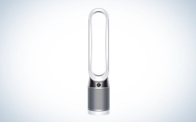 A grey Dyson Pure Cool Link air cleanser on a plain background