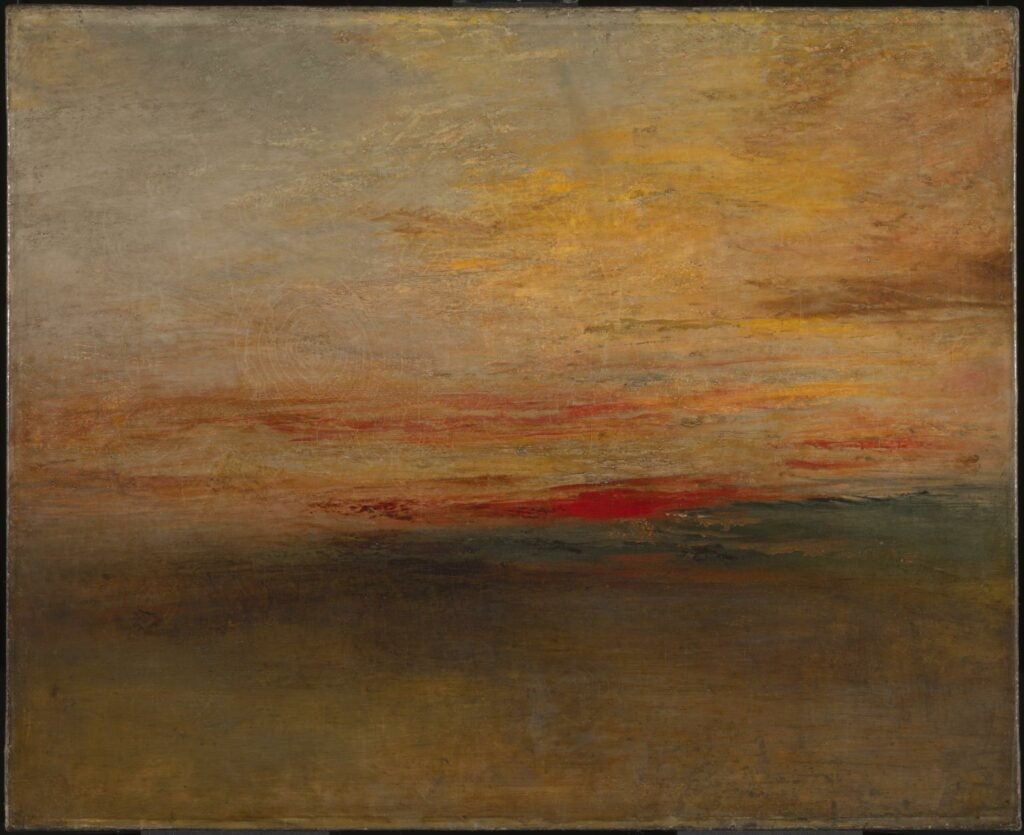 Painting of Tambora's dust cloud sunset by Turner